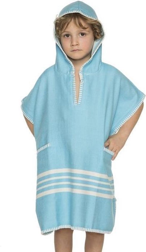 Kinder Strandponcho Grey - Leeftijd jaar - jongens/meisjes/unisex pasvorm - poncho handdoek voor kinderen met capuchon - zwemponcho - badcape