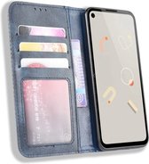 Google Pixel 4A Hoesje Vintage Portemonnee Book Case Blauw