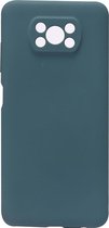 Shop4 - Poco X3 NFC Hoesje - Zachte Back Case Mat Donker Groen