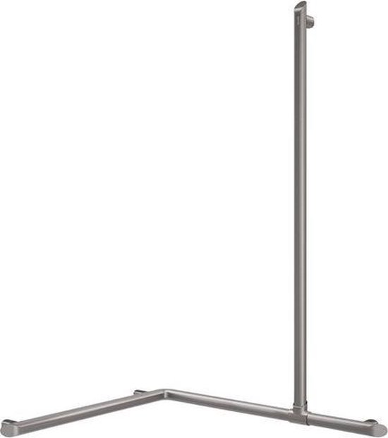Tringle de douche coudée + vert. poignée Be- Line Ø35 aluminium anthracite