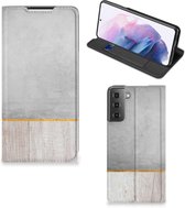 Magnet Case Cadeau voor Vader Samsung Galaxy S21 Plus Smartphone Hoesje Wood Beton