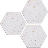 Prikbord - Zinaps Felt Ledemeld Board, 3 Stuks Pin Board, Hexagonal Tiles Felt Memo Boards Self-Adhesive Felt Wall Pin Scorebord Notice Board Home Decor Sticky DIY Memo Boards voor Thuis en O