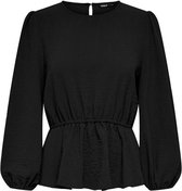 Only T-shirt Onlmette Dar L/s O-neck Top Noos Wv 15240593 Black Dames Maat - M