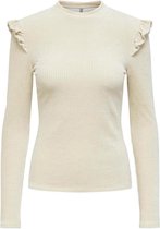 Only Trui Onlfenja Life L/s Frill Top Jrs 15245210 Pumice Stone Dames Maat - M