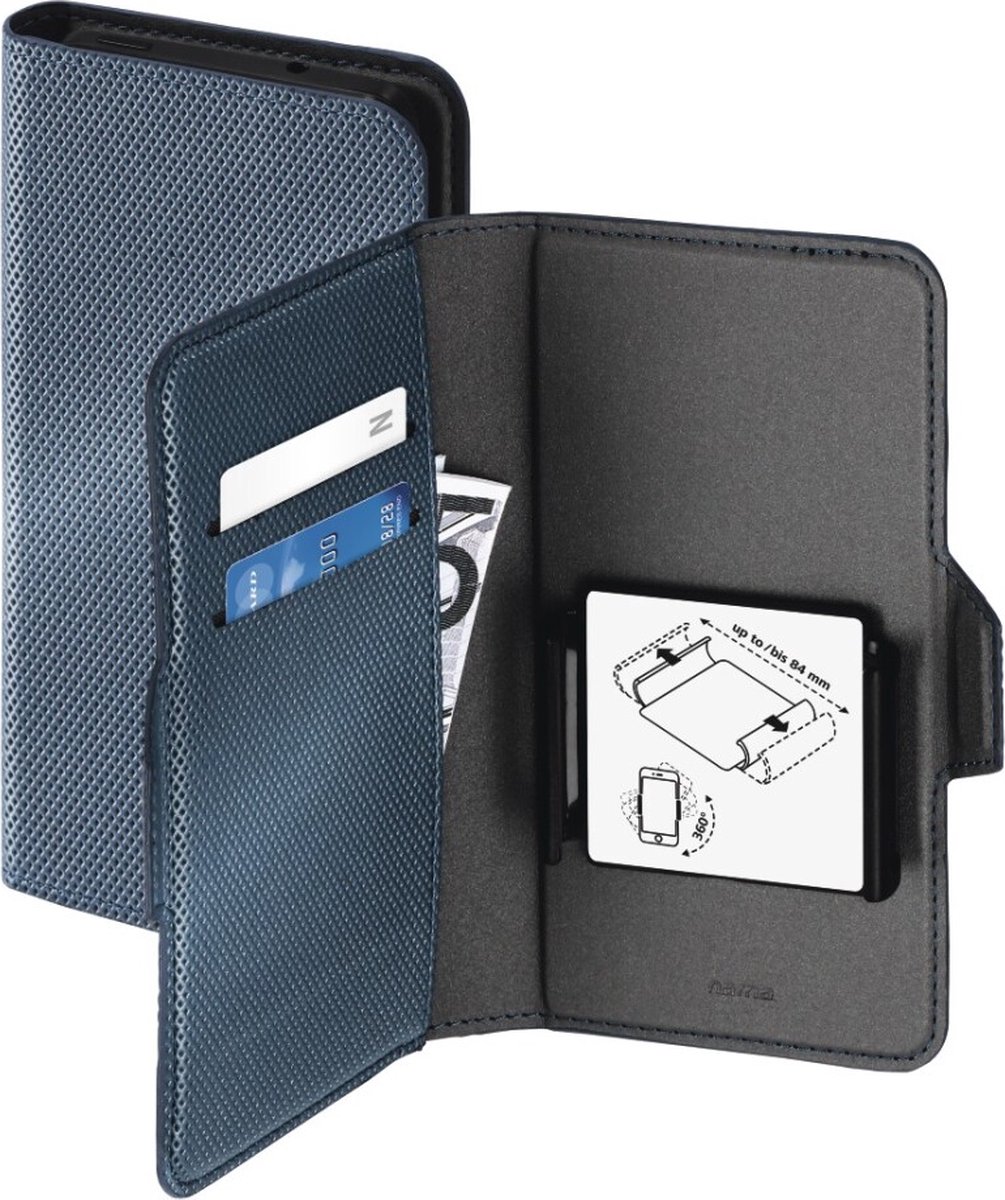 Hama Booklet Smart Move - Metallic Mt. XL App. Tot 7,1 X 14,4 Cm Staalblauw