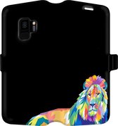 Samsung Galaxy S9 Telefoonhoesje - Portemonneehoesje  - Met pasjeshouder - Met Dierenprint - Leeuw - Blauw