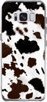 Samsung Galaxy S8 Telefoonhoesje - Transparant Siliconenhoesje - Flexibel - Met Dierenprint - Koeien Patroon - Donkerbruin