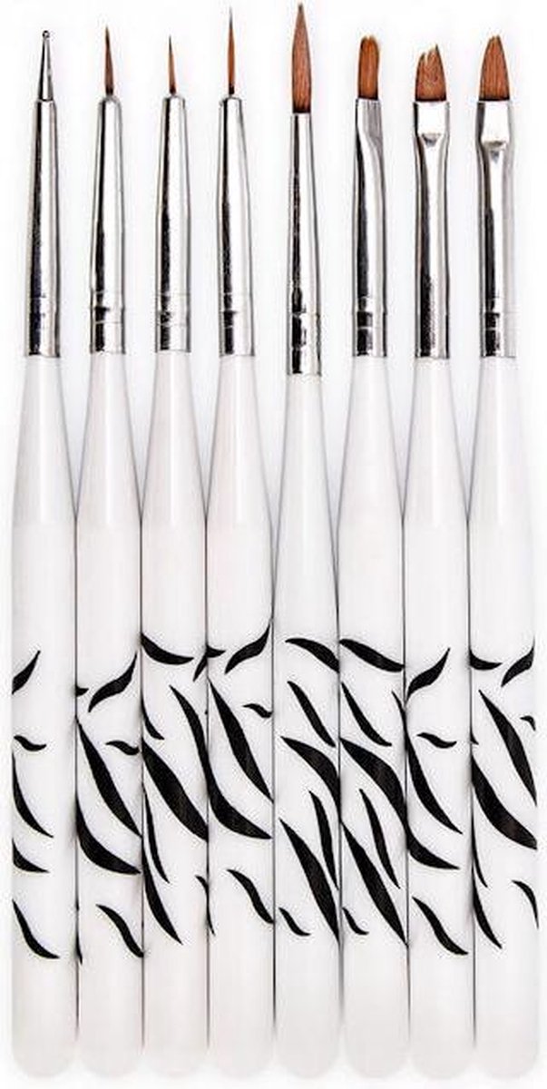 Cosmetics Zone Nagelborstels Zebra - 8 Stuks #24