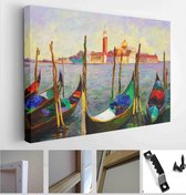 Itsallcanvas - Schilderij - Oil Painting Venice. Italy Art Horizontal Horizontal - Multicolor - 75 X 115 Cm