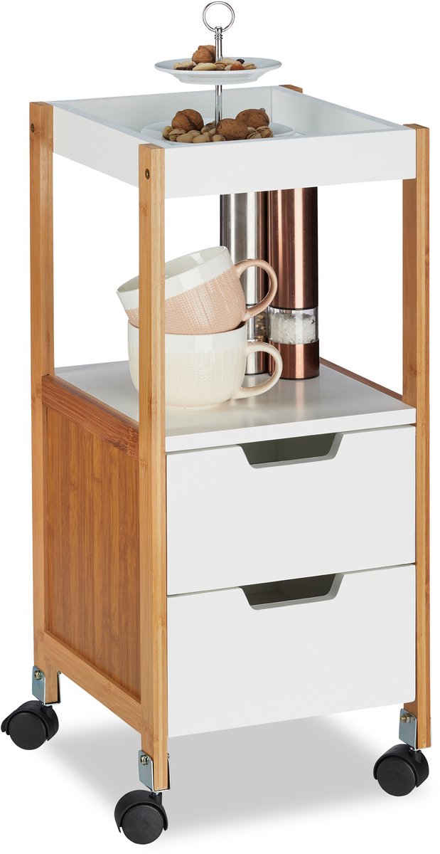 keukentrolley - met lades - serveerwagen - 69 x 30 x 30 cm - op wielen