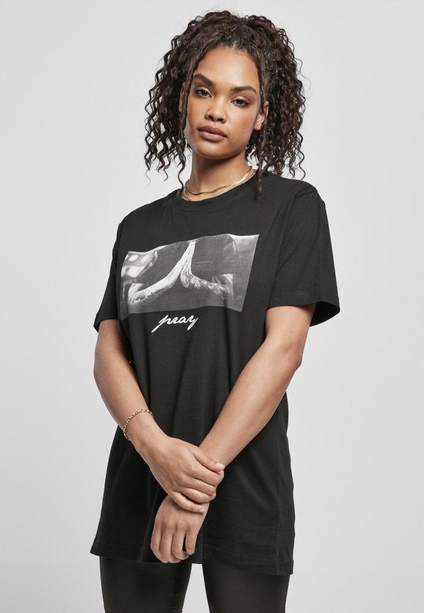 Mister Tee Pray Dames T-shirt L Zwart