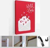 Valentines day vector card set with hearts and love romantic messages in red, grey and white colours - Modern Art Canvas - Vertical - 1866586480 - 80*60 Vertical