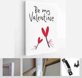Valentines day vector card set with hearts and love romantic messages in red, grey and white colours - Modern Art Canvas - Vertical - 1866586480 - 115*75 Vertical