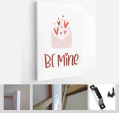 Valentines day minimalist vector card set with greeting sayings: be mine, just love, I’m yours, you are my happy place - Modern Art Canvas - Vertical - 1905986146 - 50*40 Vertical