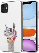 ShieldCase geschikt voor Apple iPhone 12 Mini - 5.4 inch hoesje met lama print + glazen Screen Protector