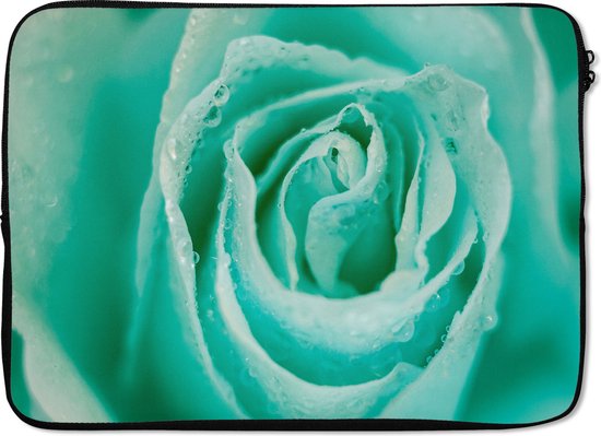 Housse ordinateur 13 pouces 34x24 cm - Vert menthe - Housse Macbook & Laptop vert menthe Rose - Housse ordinateur portable avec photo