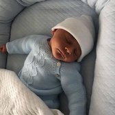 Bonnet naissance / bonnet bébé / bonnet hôpital blanc avec noeud - 0 à 1 mois