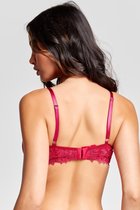 Gaspara Dames Lingerie Tulle Plunge beugel BH (160-024) - WINTERSALE - Maat 75C - WIJN-ROOD