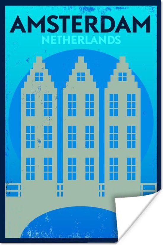 Poster Vintage Amsterdam - Impression Toile 20x30cm - Déco Murale Moderne