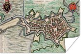 Historische stadskaart van Bergen op Zoom Poster - Plattegrond 30x20 cm - klein - Foto print op Poster (wanddecoratie woonkamer / slaapkamer) / Europese steden Poster