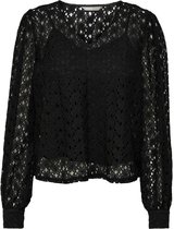 Only T-shirt Onldiamond   L/s V-neck Lace Top Wv 15239321 Black Dames Maat - XL