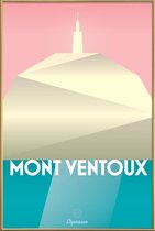 JUNIQE - Poster met kunststof lijst Mont Ventoux II -30x45 /Turkoois &