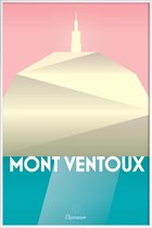 JUNIQE - Poster in kunststof lijst Mont Ventoux II -20x30 /Turkoois &