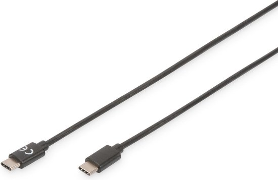 Digitus USB-kabel USB 2.0 USB-C stekker, USB-C stekker 4.00 m Zwart Flexibel, Folie afscherming, Afscherming gevlochten