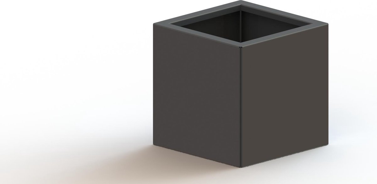 Gepoedercoat staal - plantenbak - Vierkant - 40x40x80cm - Antracietgrijs - Met bodem - MySteel