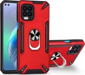Voor Motorola Moto G100 PC + TPU-beschermhoes met 360 graden draaibare ringhouder (rood)
