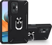 Voor Xiaomi Redmi Note 10 Pro PC + TPU-beschermhoes met 360 graden draaibare ringhouder (zwart)