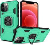 Knight Cool Series pc + TPU schokbestendig hoesje met magnetische ringhouder voor iPhone 11 Pro (lichtgroen + zwart)