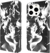 Cloud Fog Pattern Horizontal Flip Leather Case met houder & kaartsleuf & portemonnee voor iPhone 13 Pro (zwart)