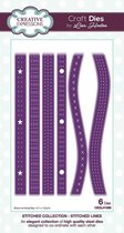 Creative Expressions Stans - Gestikte linten - 15cm x 1,6cm - Set van 6