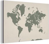 Wanddecoratie Metaal - Aluminium Schilderij Industrieel - Wereldkaart - Dieren - Giraf - 90x60 cm - Dibond - Foto op aluminium - Industriële muurdecoratie - Voor de woonkamer/slaapkamer
