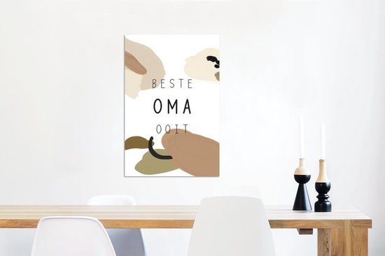 Décoration murale métal - Peinture aluminium industrielle - Citations - Meilleure grand-mère du monde - Dictons - Grand-mère - 40x60 cm - Dibond - Photo sur aluminium - Décoration murale industrielle - Pour le salon/chambre