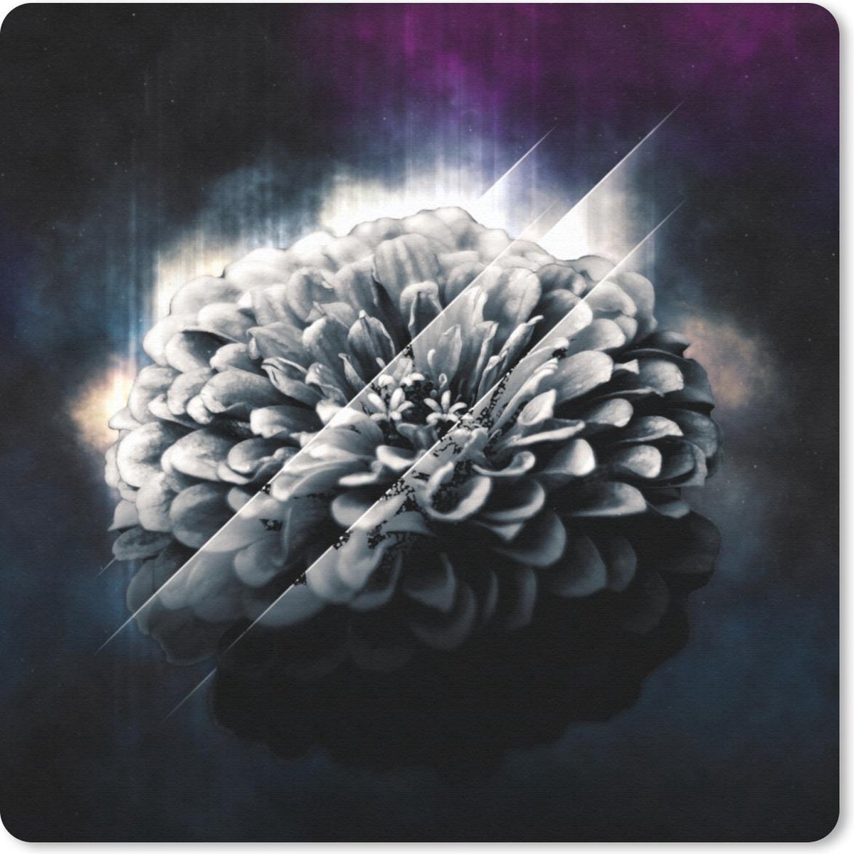Muismat 30x30 cm - Mousepad Bloemen - Licht - Rook - Muismatten