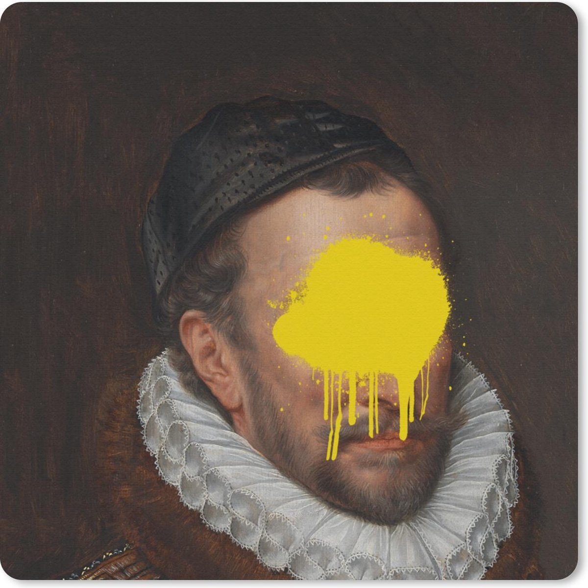 Muismat 20x20 cm - Mousepad Willem van Oranje - Kunst - Verf - Muismatten