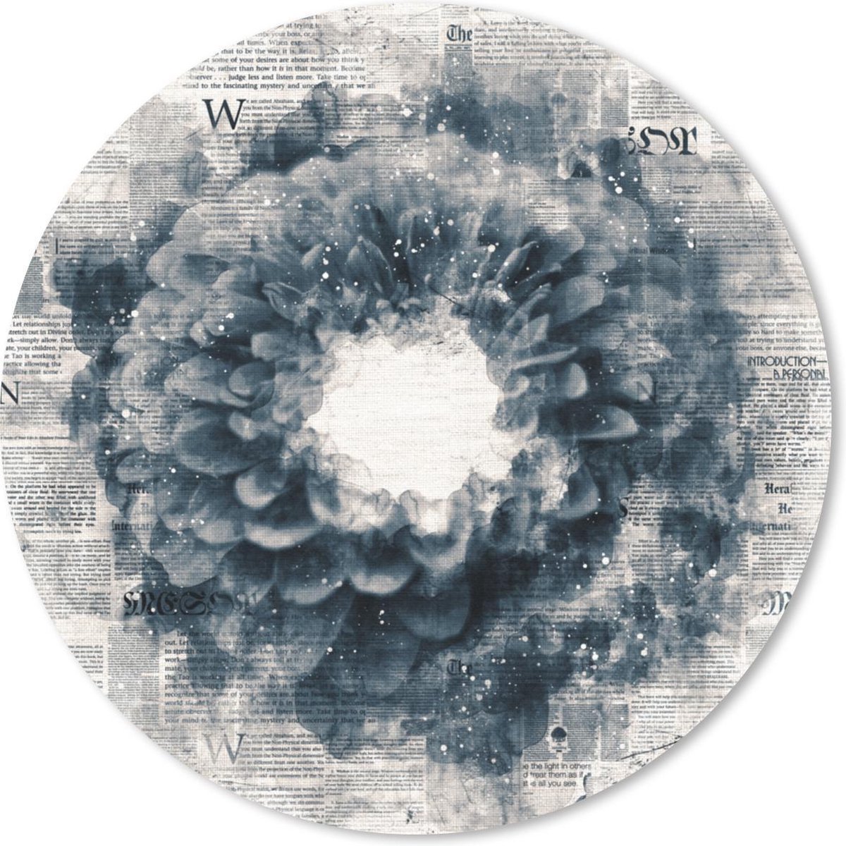 Muismat rond 20x20 cm - Mousepad Bloemen - Rook - Krant - Ronde muismatten