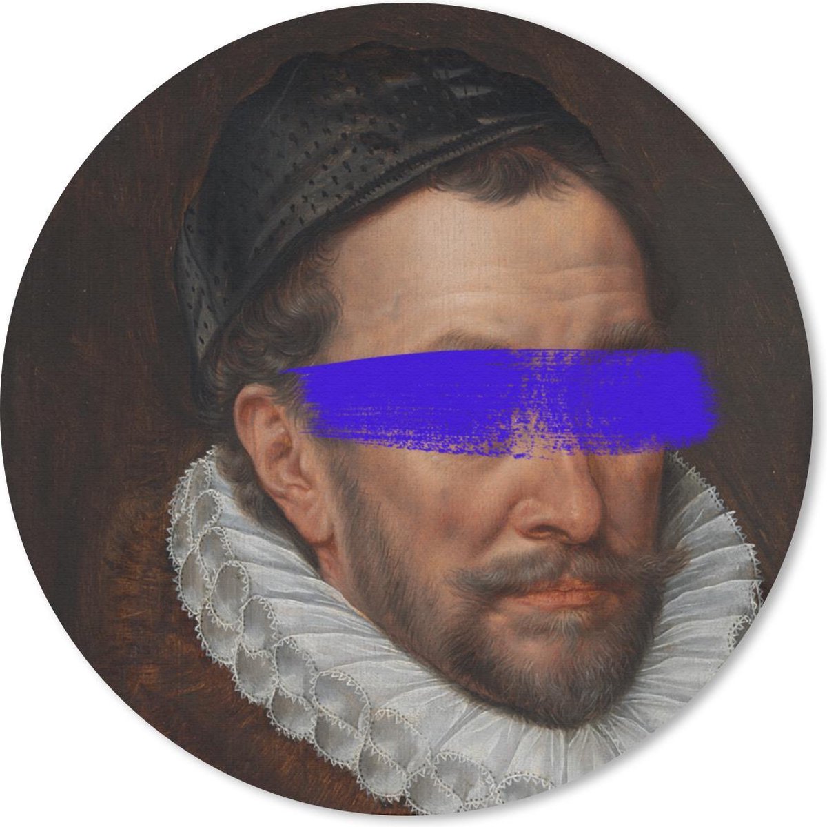 Muismat rond 30x30 cm - Mousepad Willem van Oranje - Kunst - Blauw - Ronde muismatten