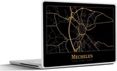 Laptop sticker - 11.6 inch - Kaart - Mechelen - Zwart - Goud - 30x21cm - Laptopstickers - Laptop skin - Cover