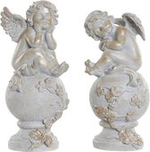 Decoratieve figuren DKD Home Decor Hars Engel (2 pcs) (14.5 x 14.5 x 31 cm)