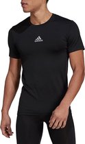 adidas - Techfit Short Sleeve Top - Zwart Ondershirt - XXL - Zwart