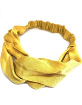 Fashtival | Haarband Velvet Suede Oker Geel | Fluweel | Suede | Elastisch | Bandana | Yellow Yara