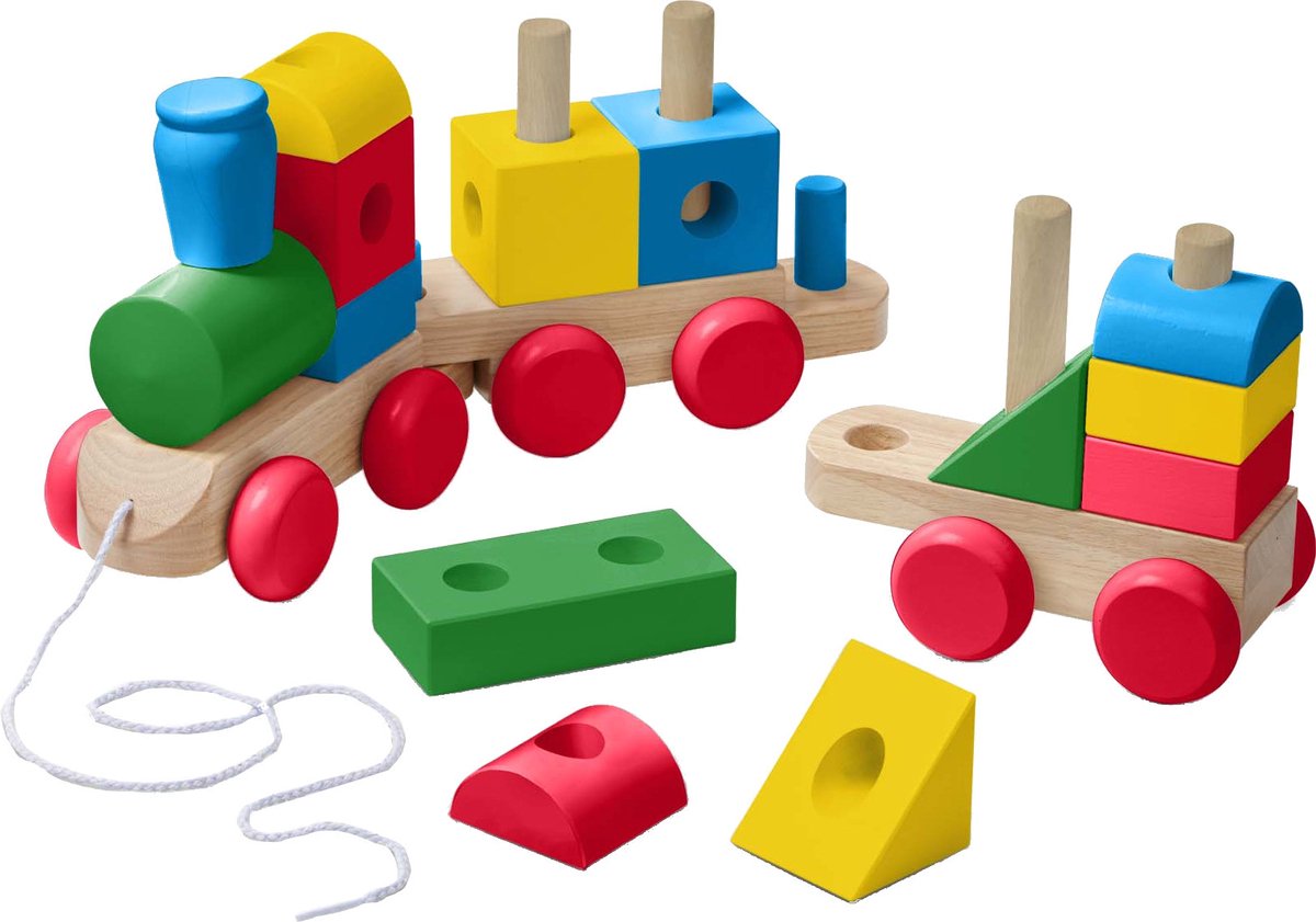 Melissa & Doug Blokkentrein Jumbo Classic 63,5 Cm Hout 17-delig