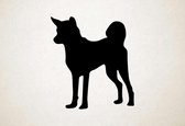Silhouette hond - Indian Pariah Dog - Indiase Pariah Hond - M - 67x60cm - Zwart - wanddecoratie