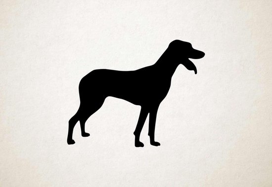 Silhouette hond - Greek Harehound - Griekse Harehound - S - 45x57cm - Zwart - wanddecoratie