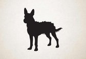 Silhouette hond - Portuguese Podengo - Portugees Podengo - XS - 28x25cm - Zwart - wanddecoratie