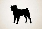 Silhouette hond - Pug - Mops - S - 45x51cm - Zwart - wanddecoratie