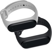 kwmobile 2x armband geschikt voor Xiaomi Mi Band 4 - Bandjes voor fitnesstracker in zwart / grijs